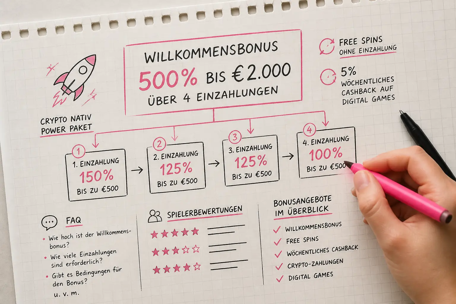 Xon Bet Casino Bonus: 500% bis €2.000 über 4 Einzahlungen visual guide for Xon Bet Casino